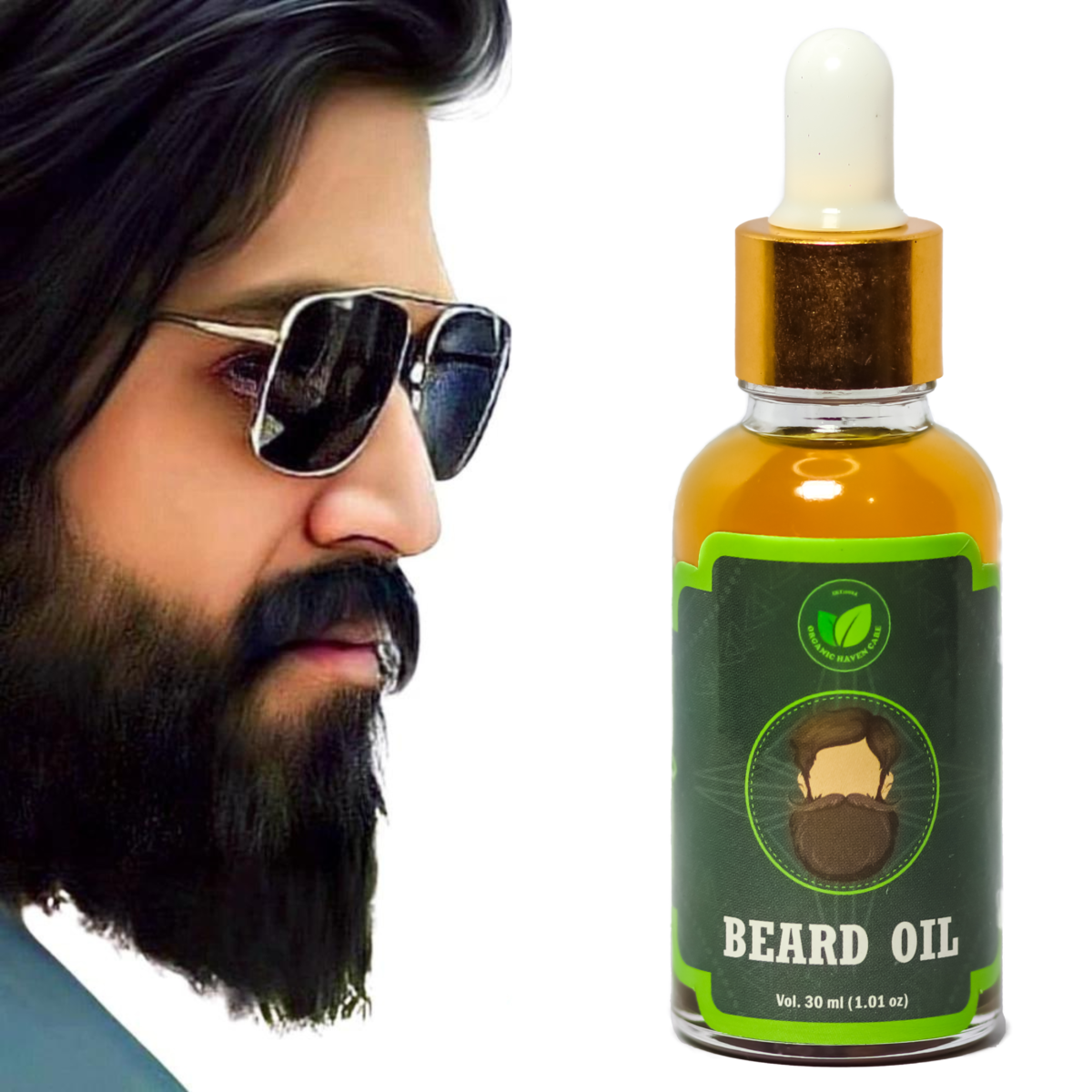 Organic Haven Care Beard AD Image Beard Oil & Rosemary Oil - Combo