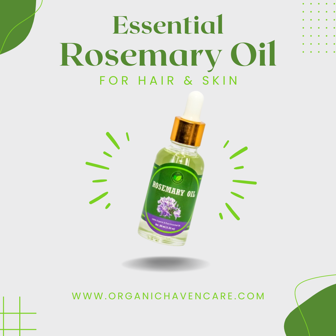 Organic Haven Care Rosemary Oil Ad 1, 30ml Rosemary Essential oil with Dropper - 100 Pure